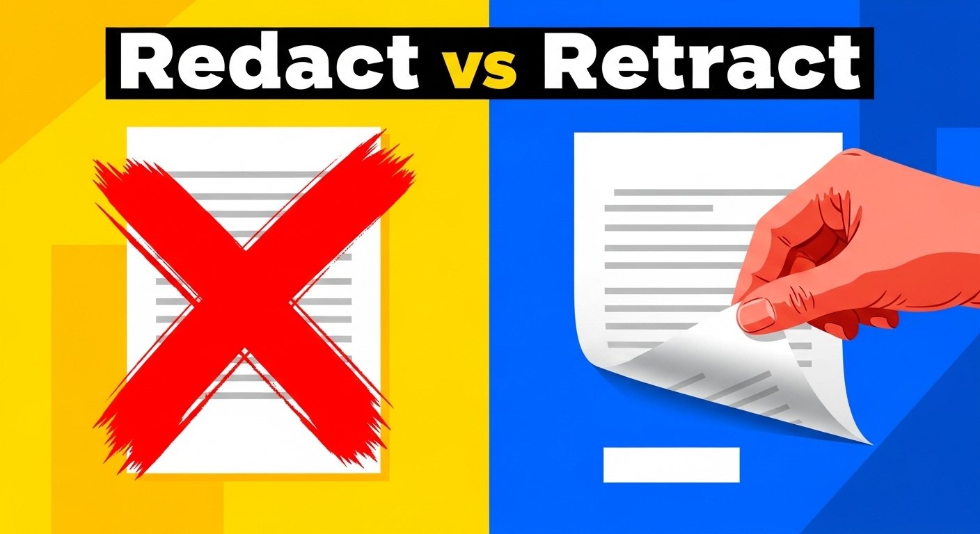 Redact vs Retract