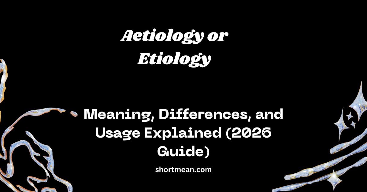 Aetiology or Etiology