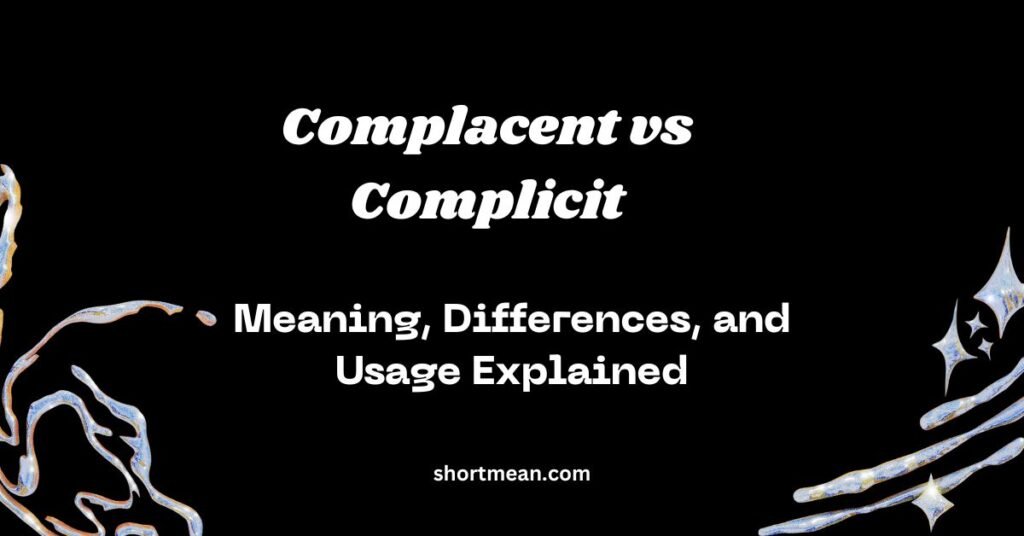 Complacent vs Complicit: Meaning, Differences, and Usage