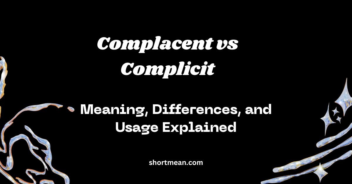 Complacent vs Complicit