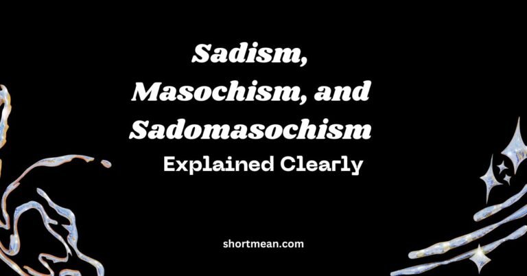Sadism Masochism and Sadomasochism