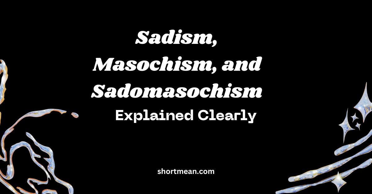 Sadism Masochism and Sadomasochism