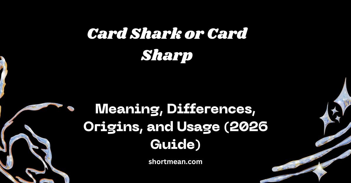 Card Shark or Card Sharp