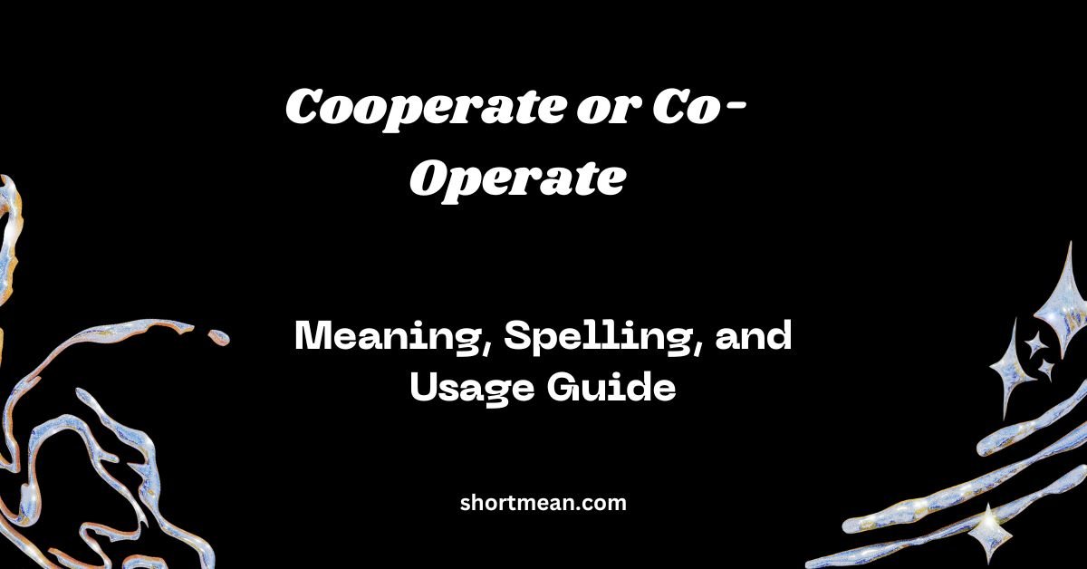 Cooperate or Co-Operate