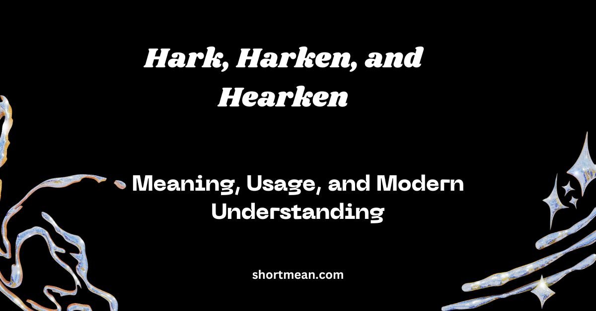 Hark, Harken, and Hearken