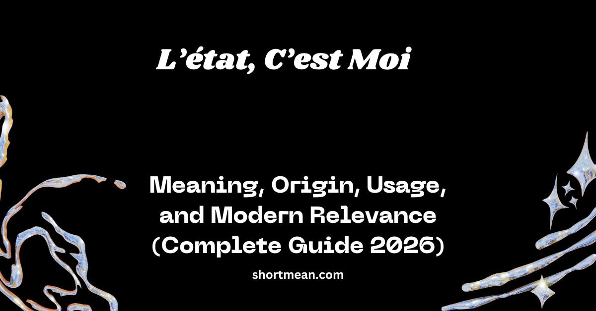 L’état, C’est Moi