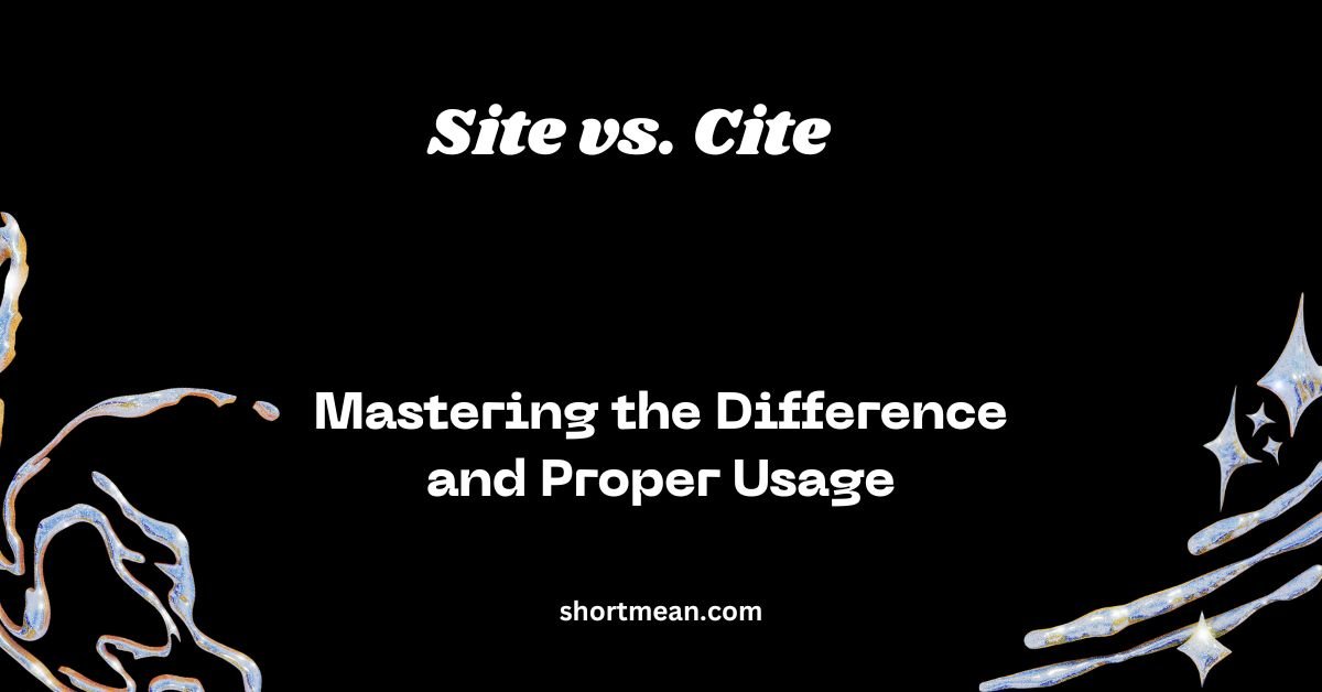 Site vs. Cite