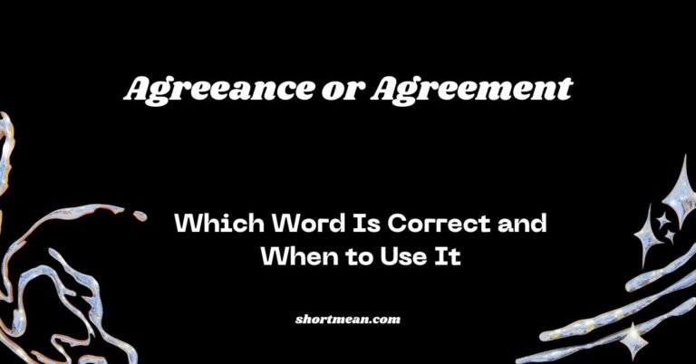 Agreeance or Agreement