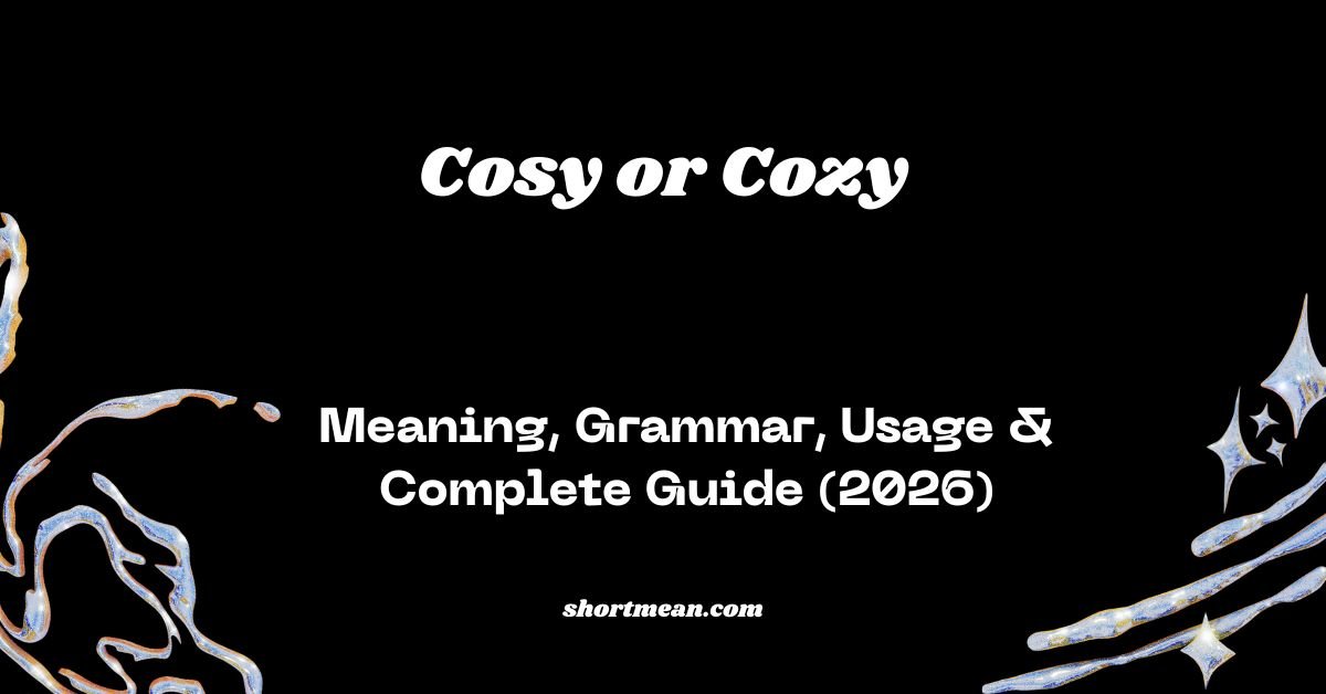 Cosy or Cozy
