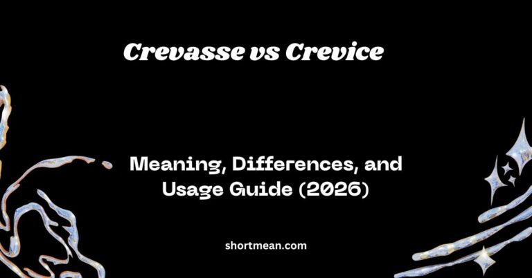 Crevasse vs Crevice