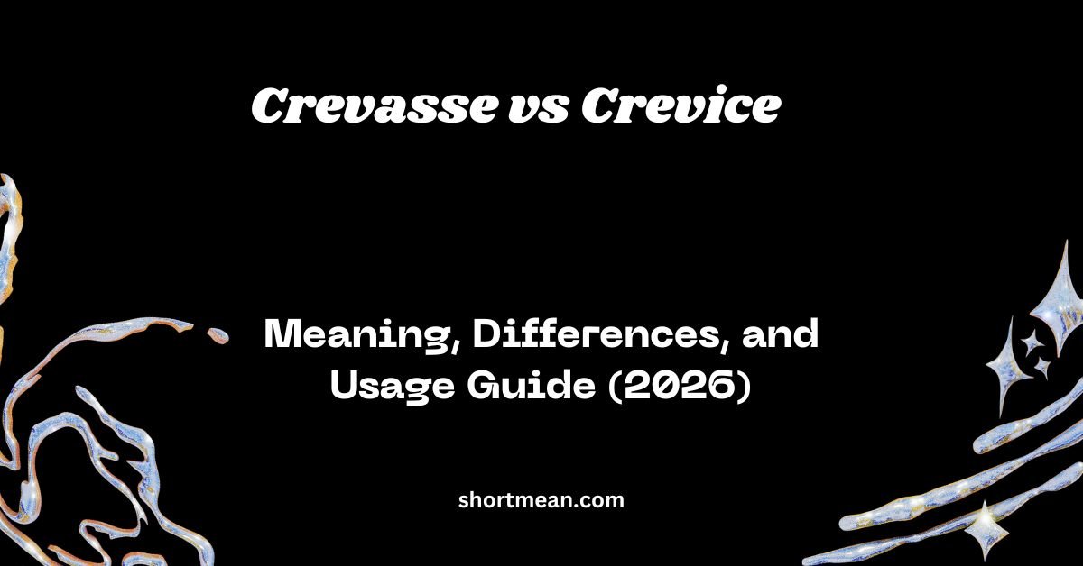 Crevasse vs Crevice