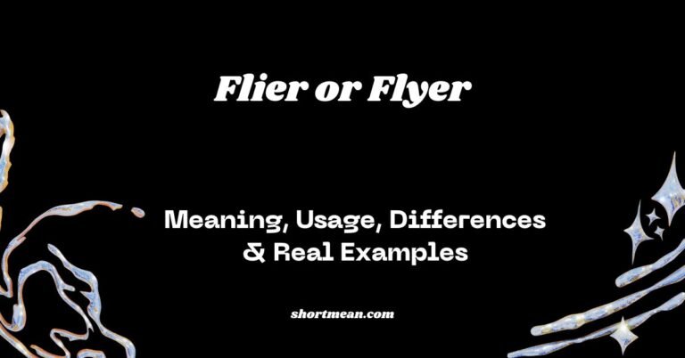 Flier or Flyer