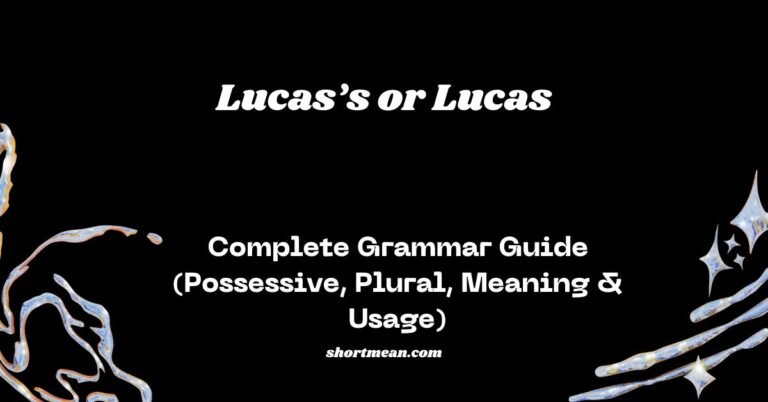 Lucas’s or Lucas