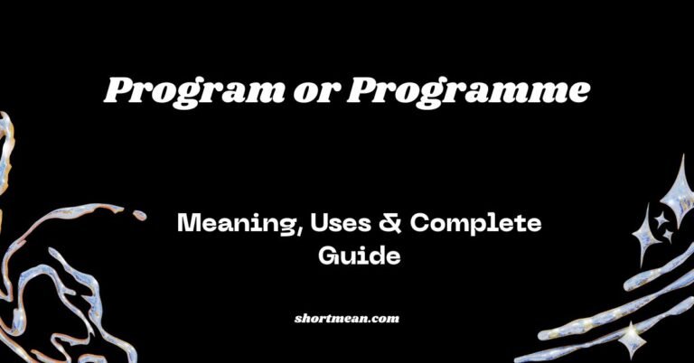 Program or Programme