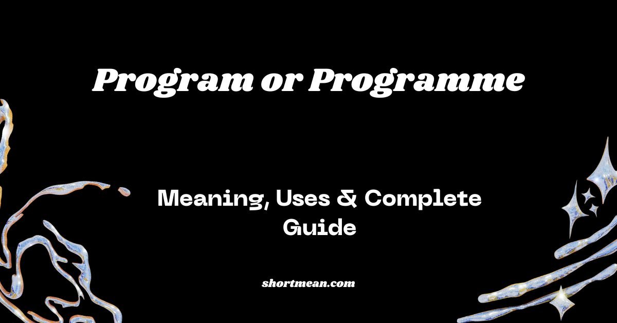 Program or Programme