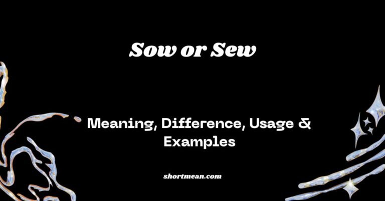 Sow or Sew