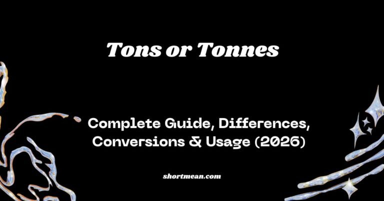 Tons or Tonnes