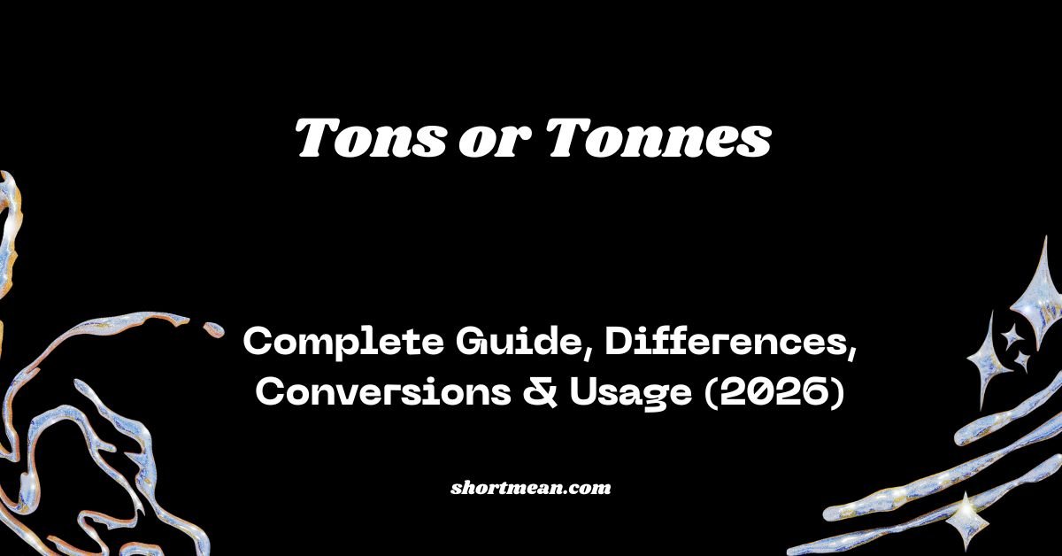 Tons or Tonnes