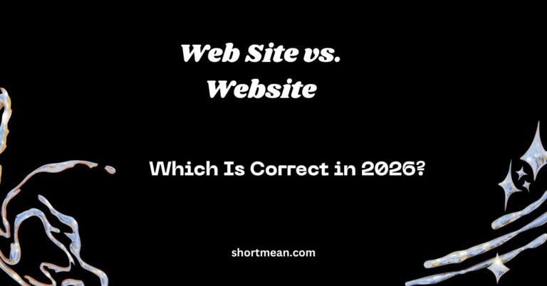 Web Site vs. Website