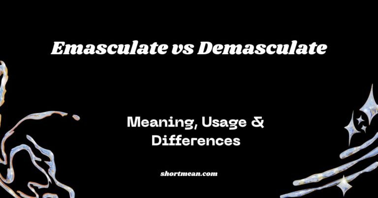 Emasculate vs Demasculate