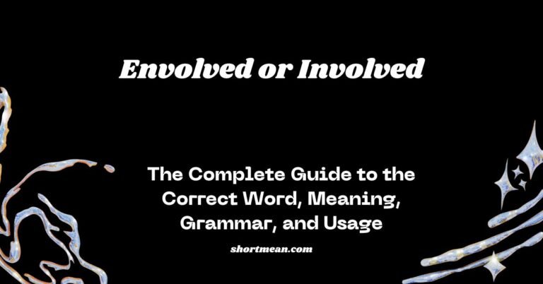Envolved or Involved