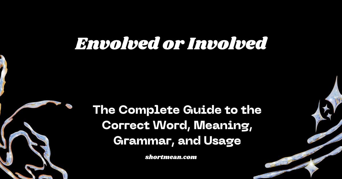 Envolved or Involved