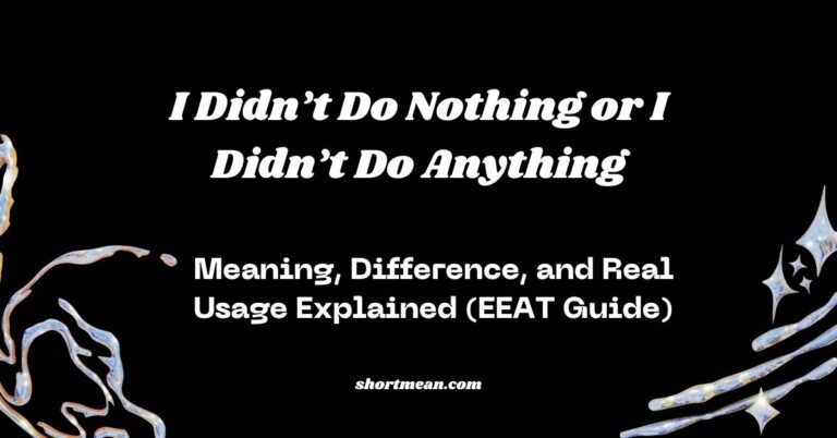 I Didn’t Do Nothing or I Didn’t Do Anything