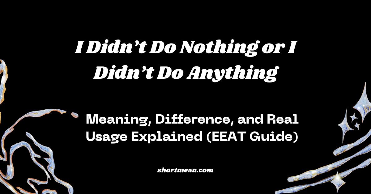 I Didn’t Do Nothing or I Didn’t Do Anything