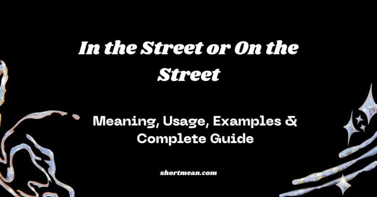 In the Street or On the Street