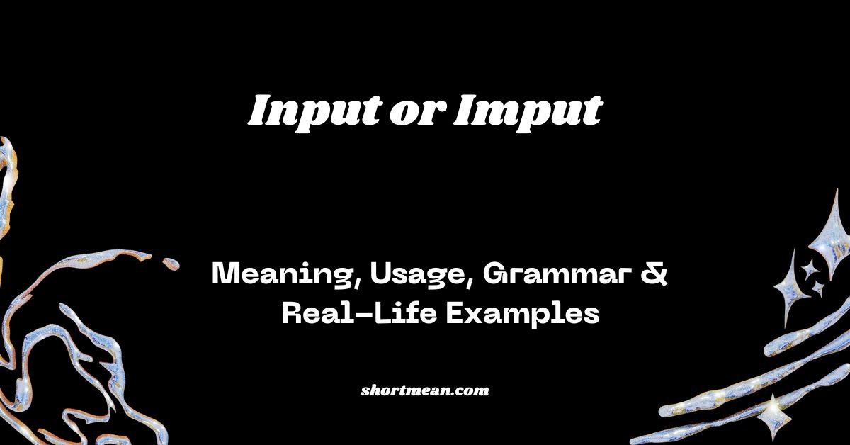 Input or Imput
