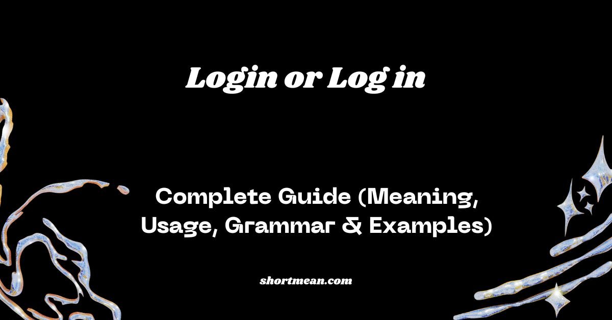 Login or Log in