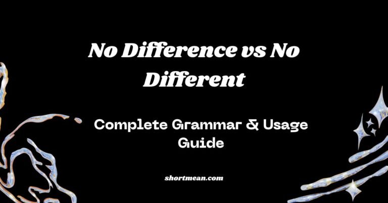 No Difference vs No Different