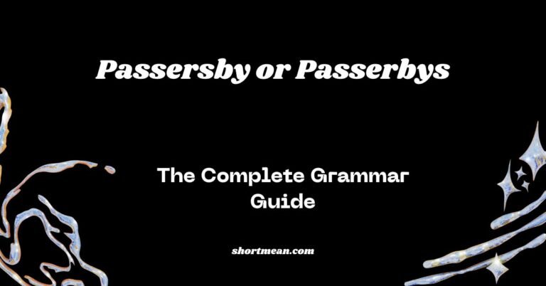 Passersby or Passerbys