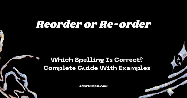Reorder or Re-order