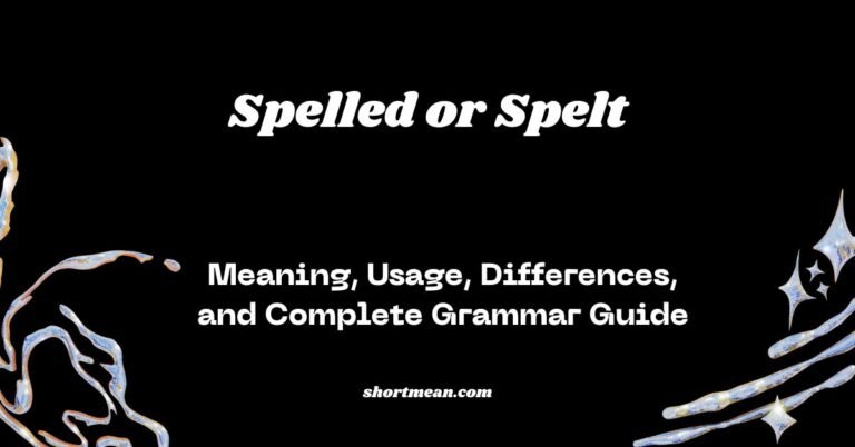 Spelled or Spelt
