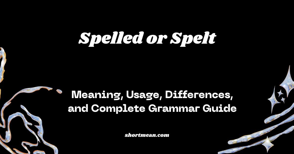 Spelled or Spelt