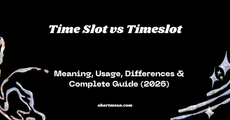 Time Slot vs Timeslot