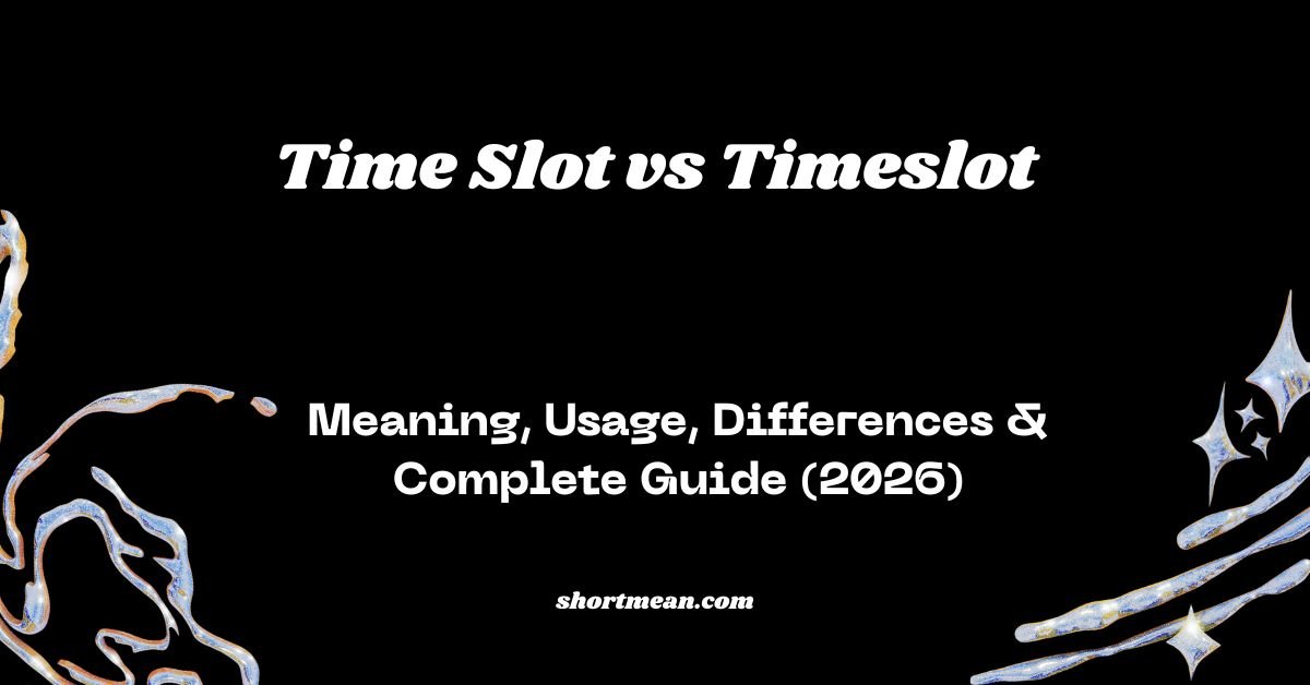 Time Slot vs Timeslot