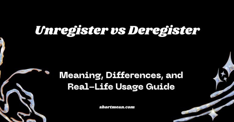 Unregister vs Deregister