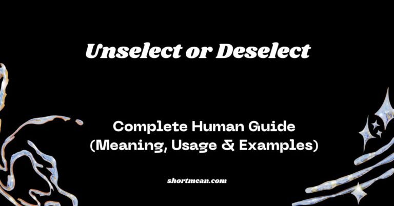 Unselect or Deselect